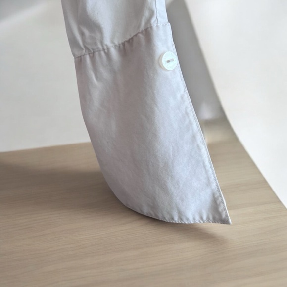 EUC- Samuel Dong- Dbl Zip Smocked Wire Neckline Front Ruffles White Top- M - Picture 7 of 15